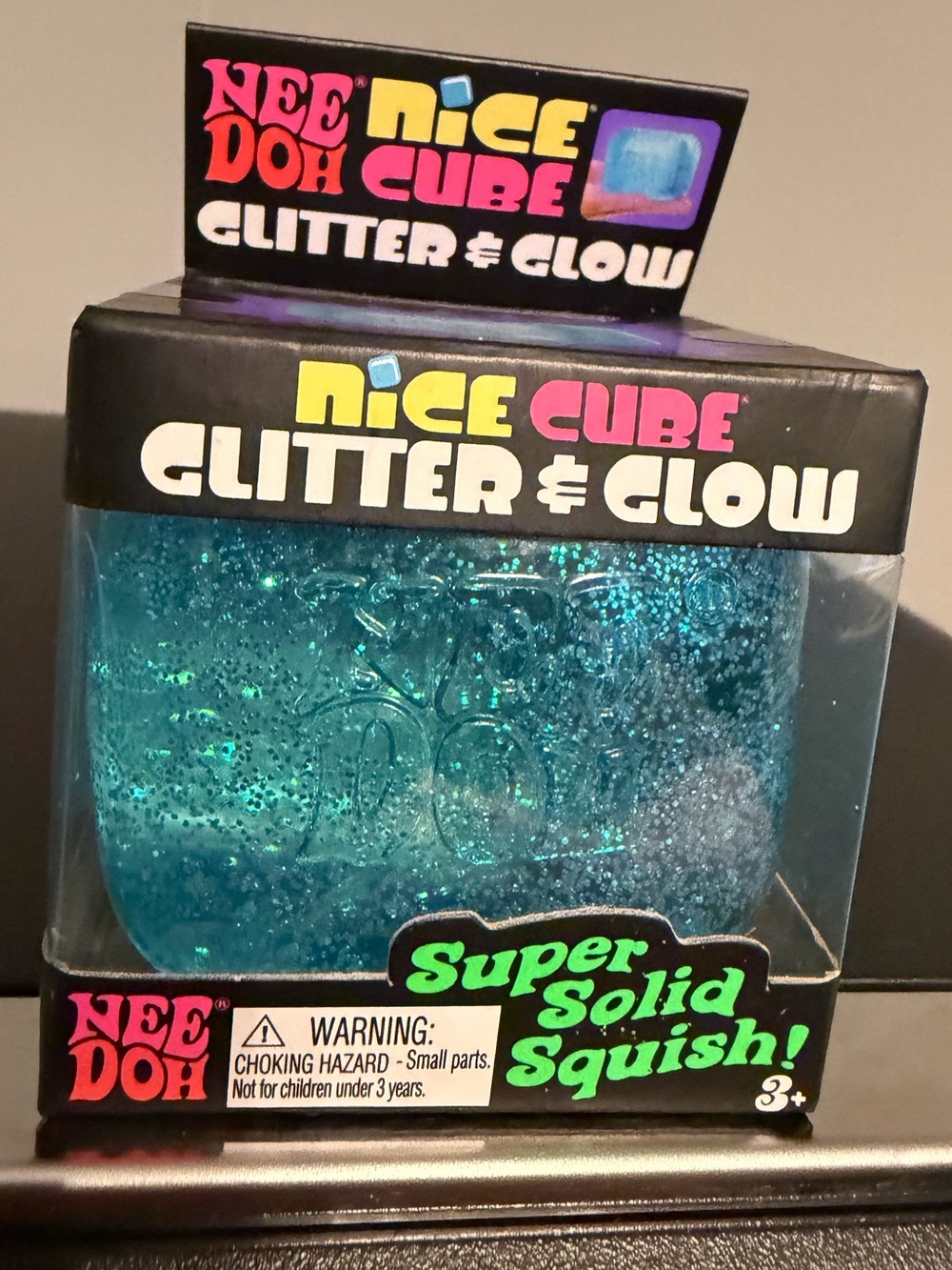 NeeDoh Nice Cube Glitter & Glow - Blue